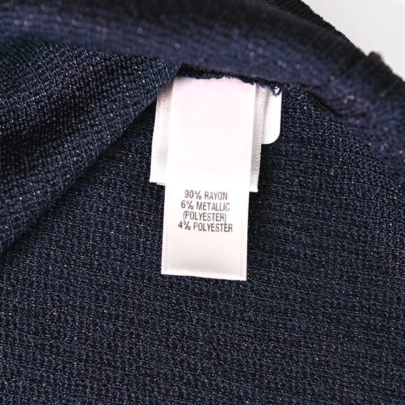 ST JOHN Navy Blue Metallic Tank Top - Size Medium - Picture 6 of 8